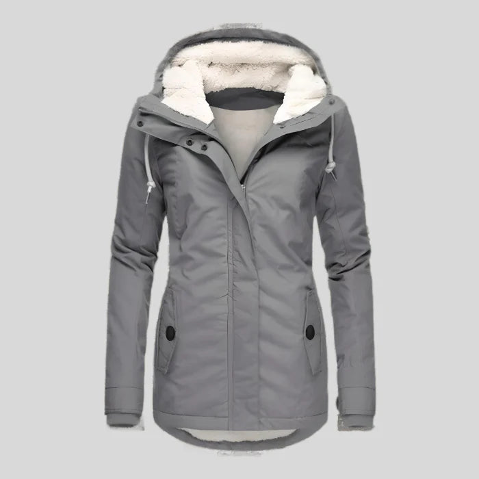 Laura - Waterproof Long Jacket with Hood and Lining