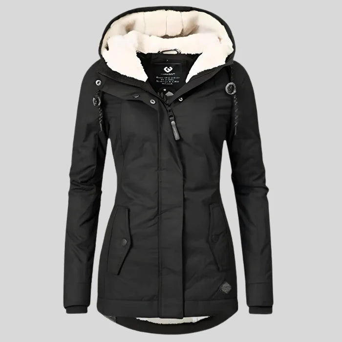Laura - Waterproof Long Jacket with Hood and Lining