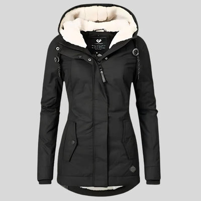 Laura - Waterproof Long Jacket with Hood and Lining