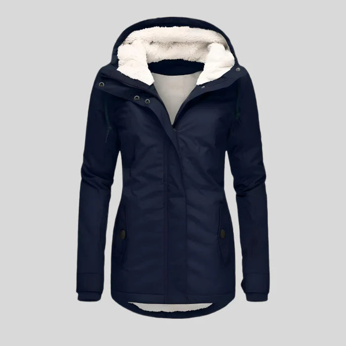 Laura - Waterproof Long Jacket with Hood and Lining