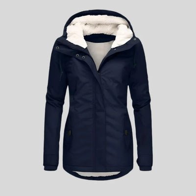 Laura - Waterproof Long Jacket with Hood and Lining