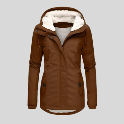 Laura - Waterproof Long Jacket with Hood and Lining