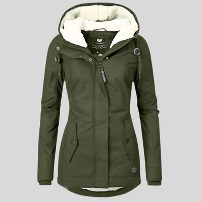 Laura - Waterproof Long Jacket with Hood and Lining