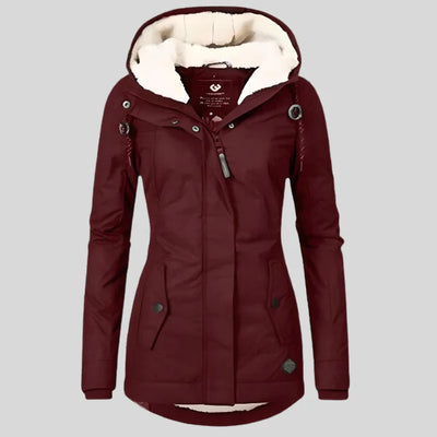 Laura - Waterproof Long Jacket with Hood and Lining